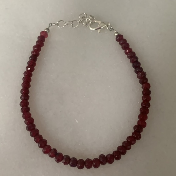 ✨ NEW Real Ruby Tennis Bracelet ✨ Adjustable 7-9” | Sterling Silver Plated - Picture 2 of 7
